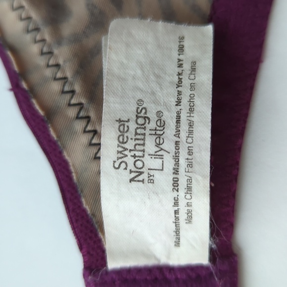 Lilyette Sweet Nothings Zebra Print Underwire Bra 40C Black Purple - Picture 2 of 15